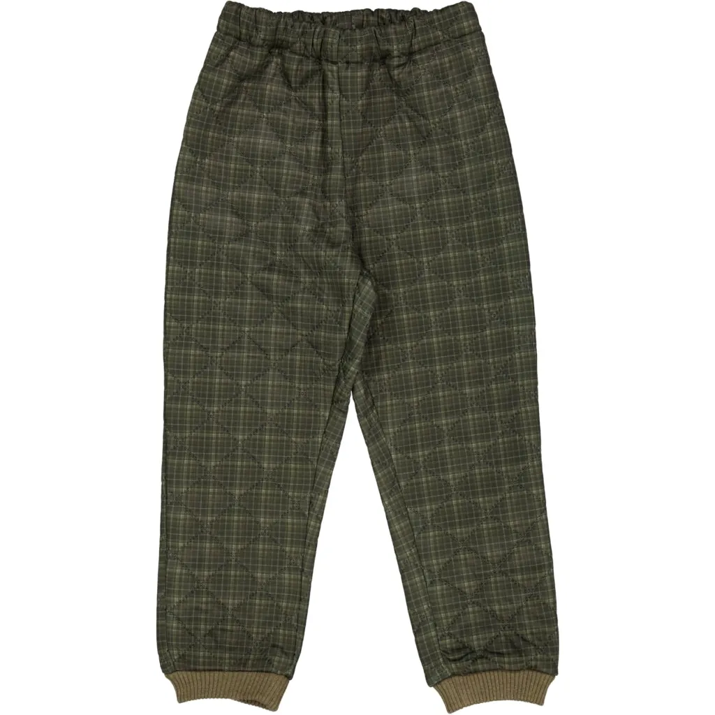 Fray Resistant Edges Durable Zipper Thermo Pants Alex - olive check