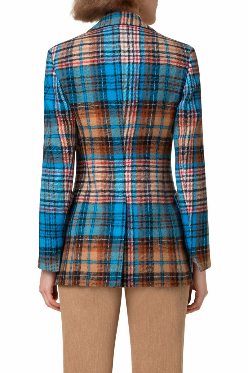Fashion Forward Layer Tartan Check Tweed Jacket