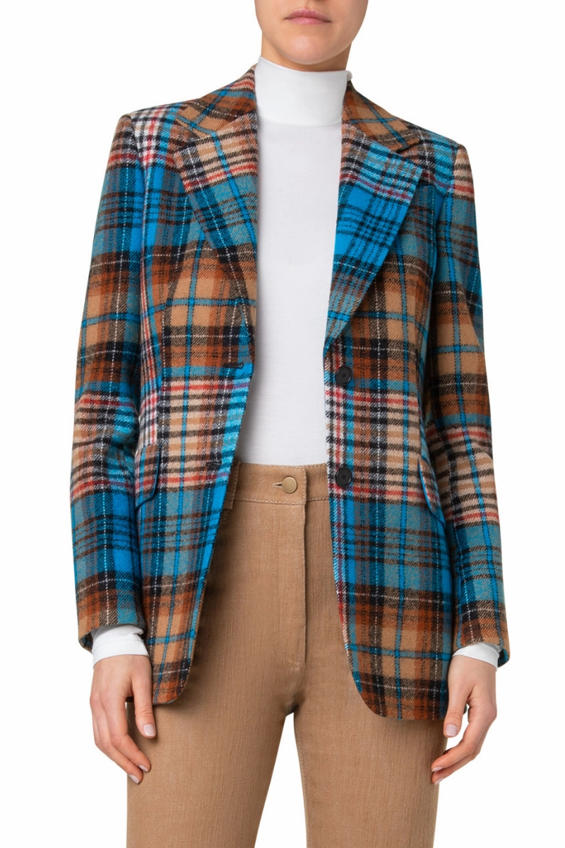 Tartan Check Tweed Jacket Wind Shield