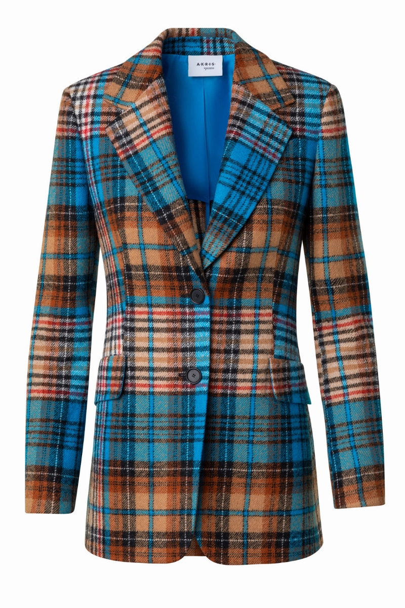 Tartan Check Tweed Jacket Hypoallergenic Interior Layer Green Material