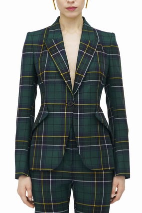 Morning Commute Gear Tartan Peak Shoulder Jacket