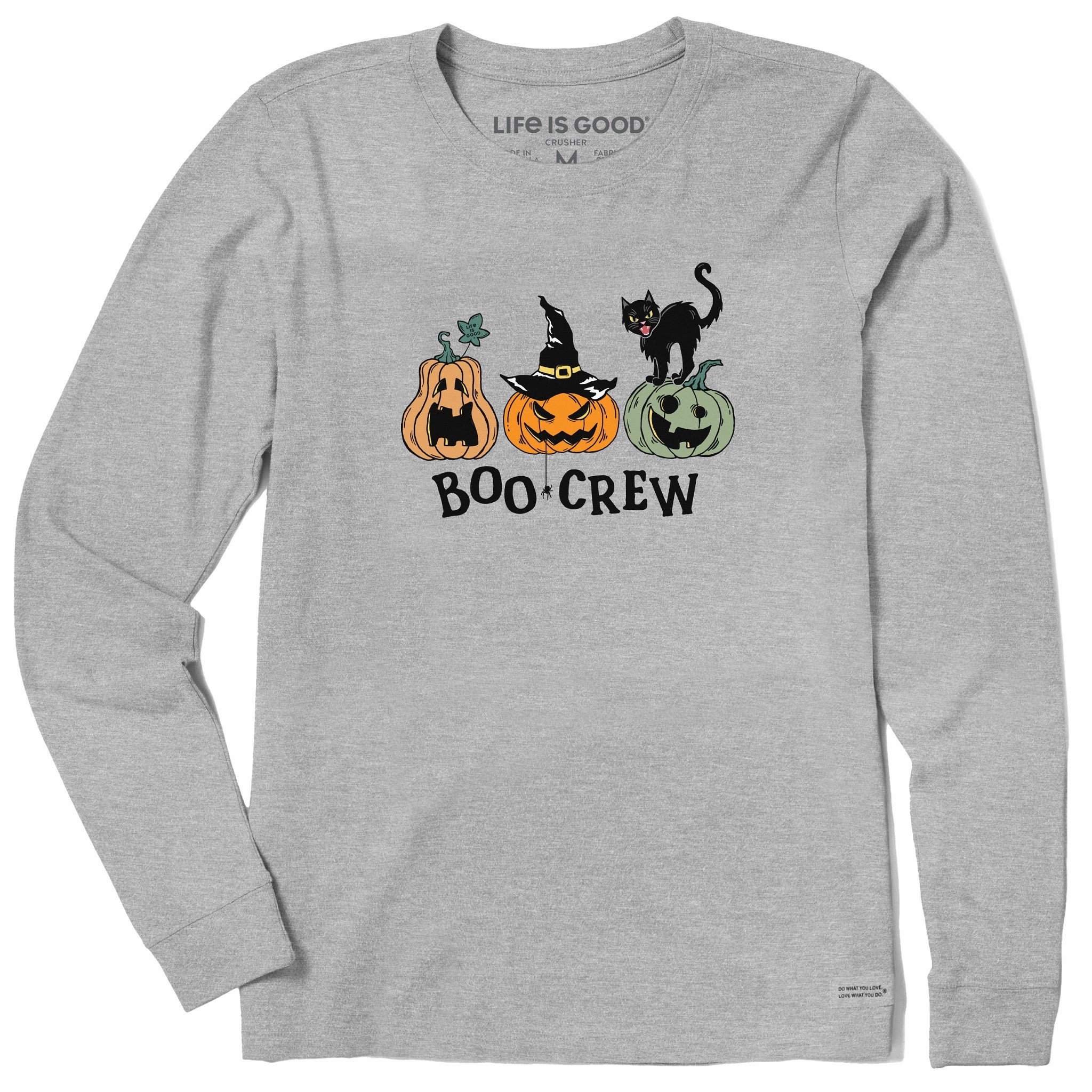 Sporty Fashion Casual Choice Women's Pumpkins Boo Crew Long Sleeve Crusher Tee