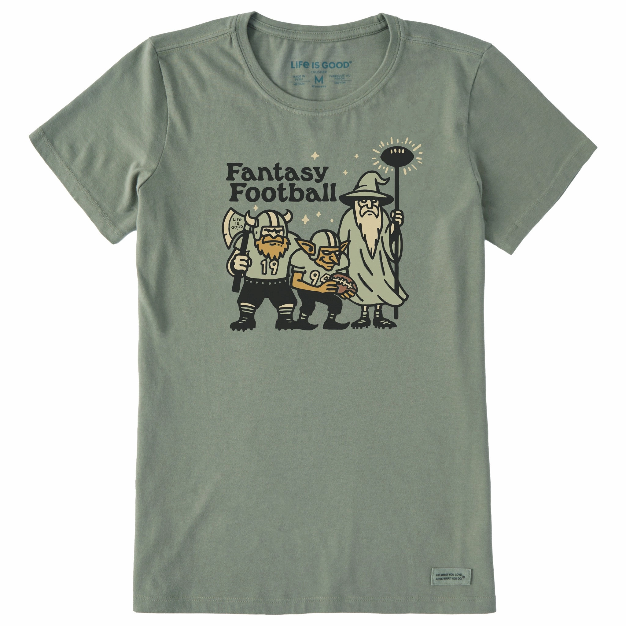 Women's Fantasy Football Trio Short Sleeve Crusher Tee Stretch Material