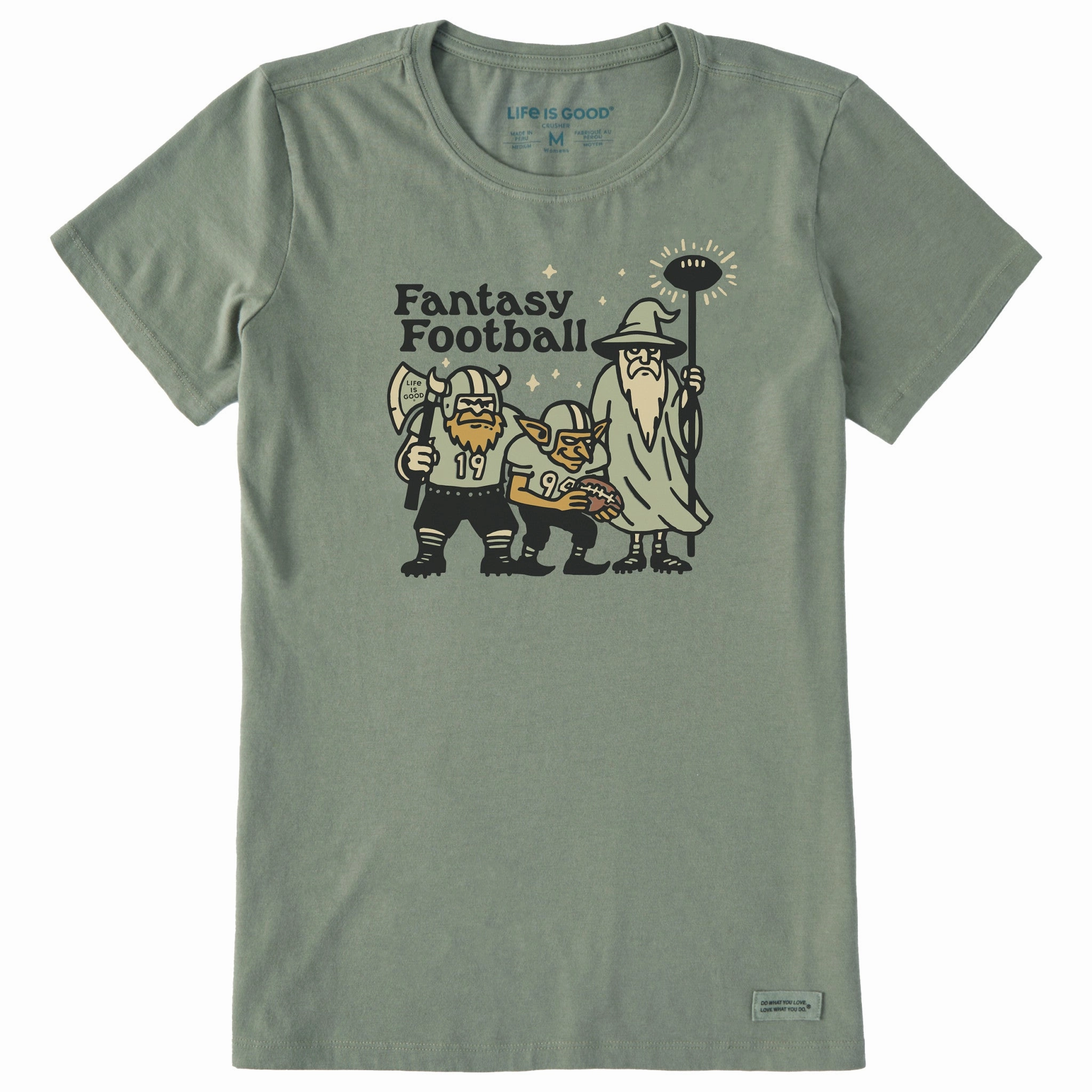 Women's Fantasy Football Trio Short Sleeve Crusher Tee Wedding Wrinkle Resistant Cloth