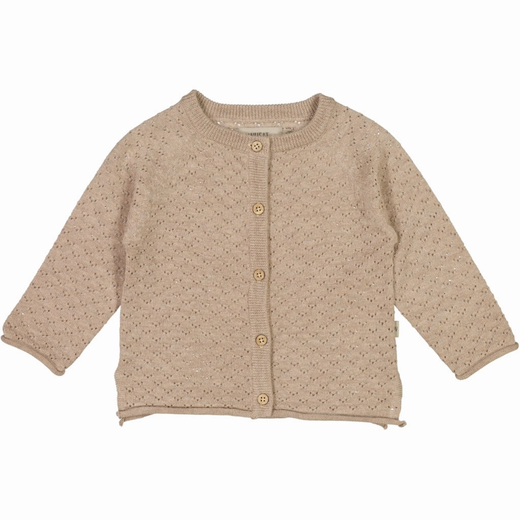 Soft Microfiber Surface Knit Cardigan Hera - khaki melange