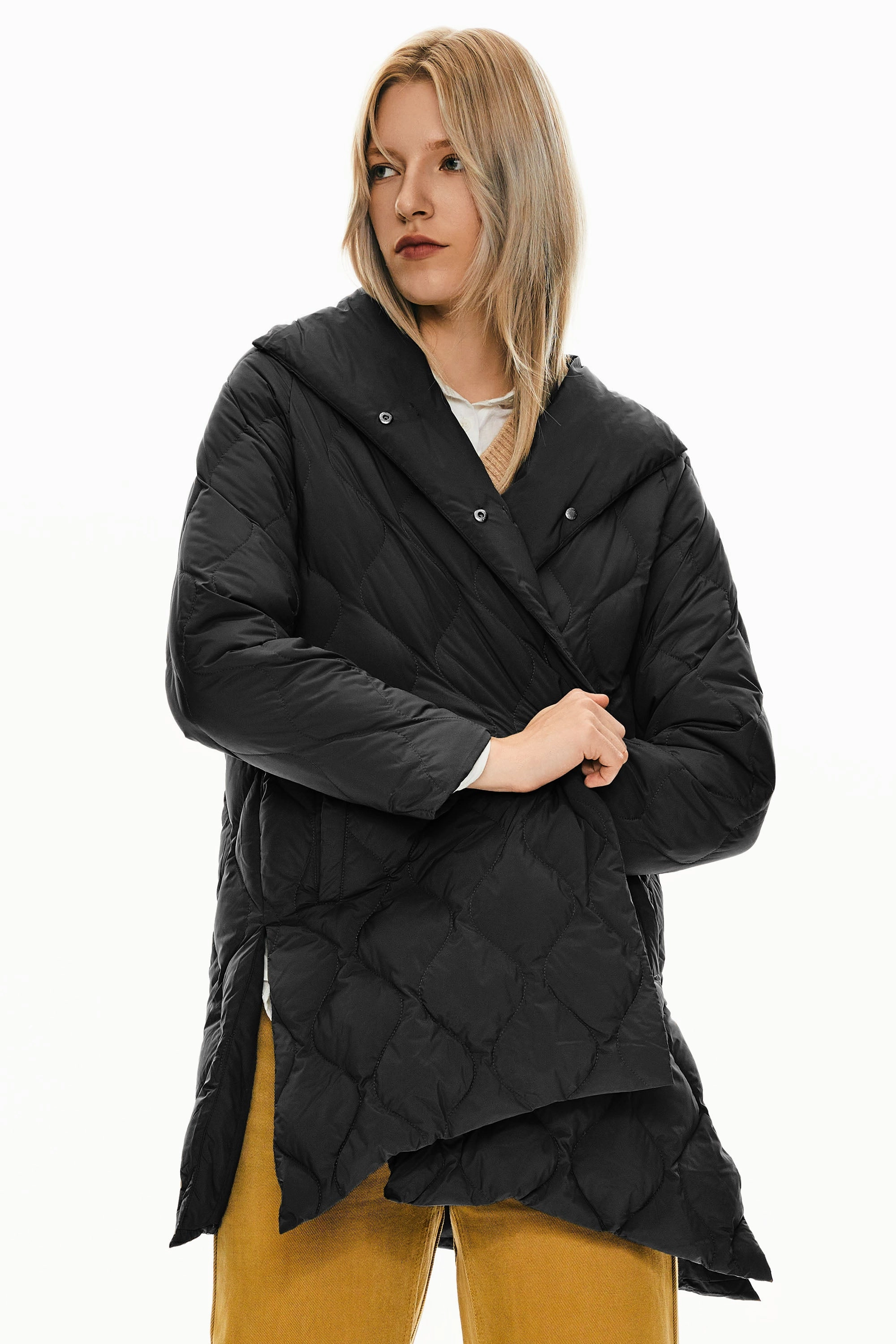 Cozy Core Modern Tailoring Oversized Quilted Puffer Jacket Lightweight with Pockets