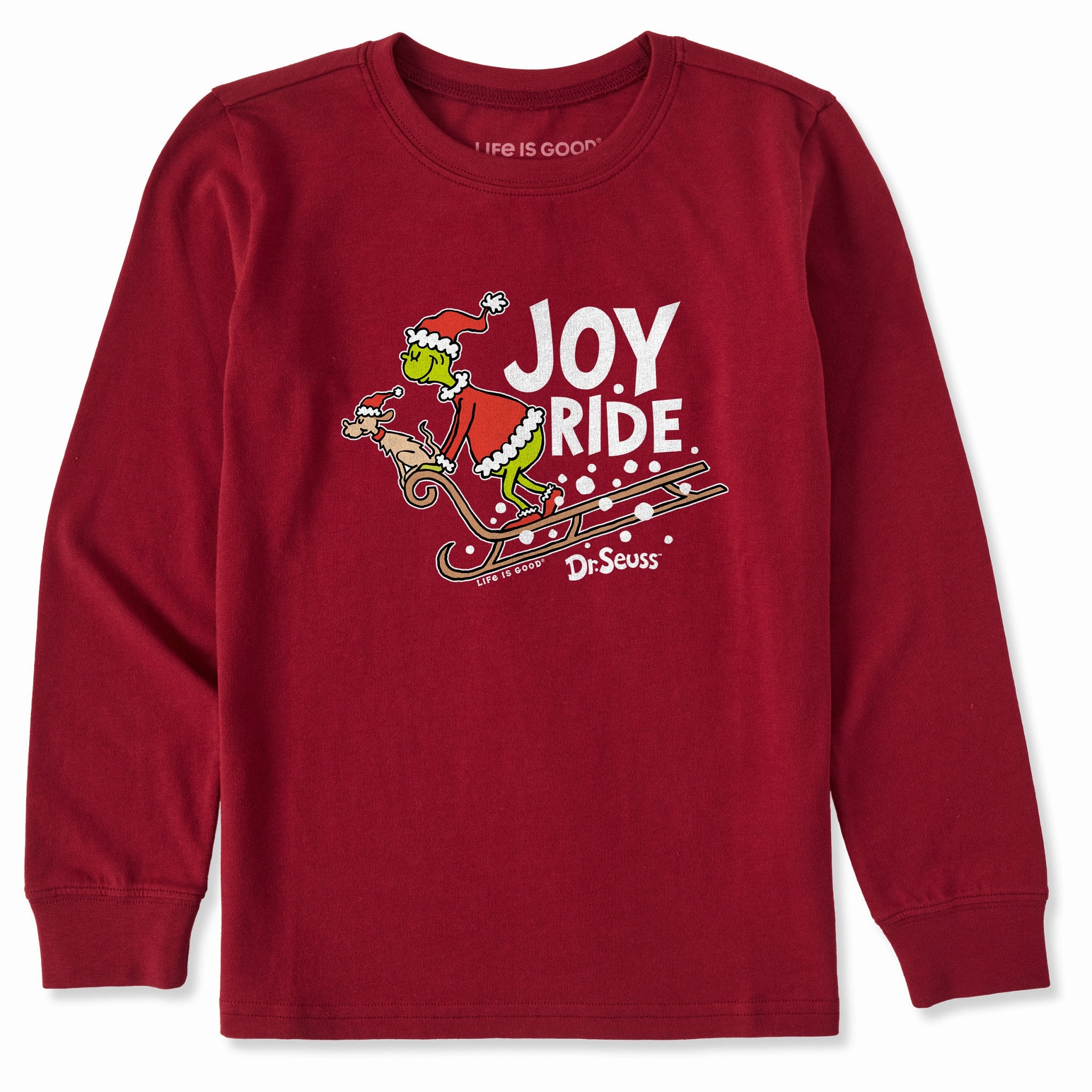 Kids Joy Ride Grinch Long Sleeve Crusher Tee Breezy Design Breathable Performance Fit
