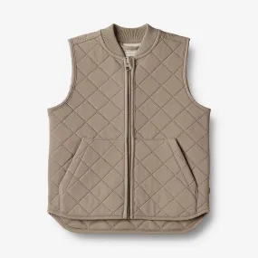 Stand Up Collar NonChafing Seam Placement Thermo Gilet Ede - beige stone