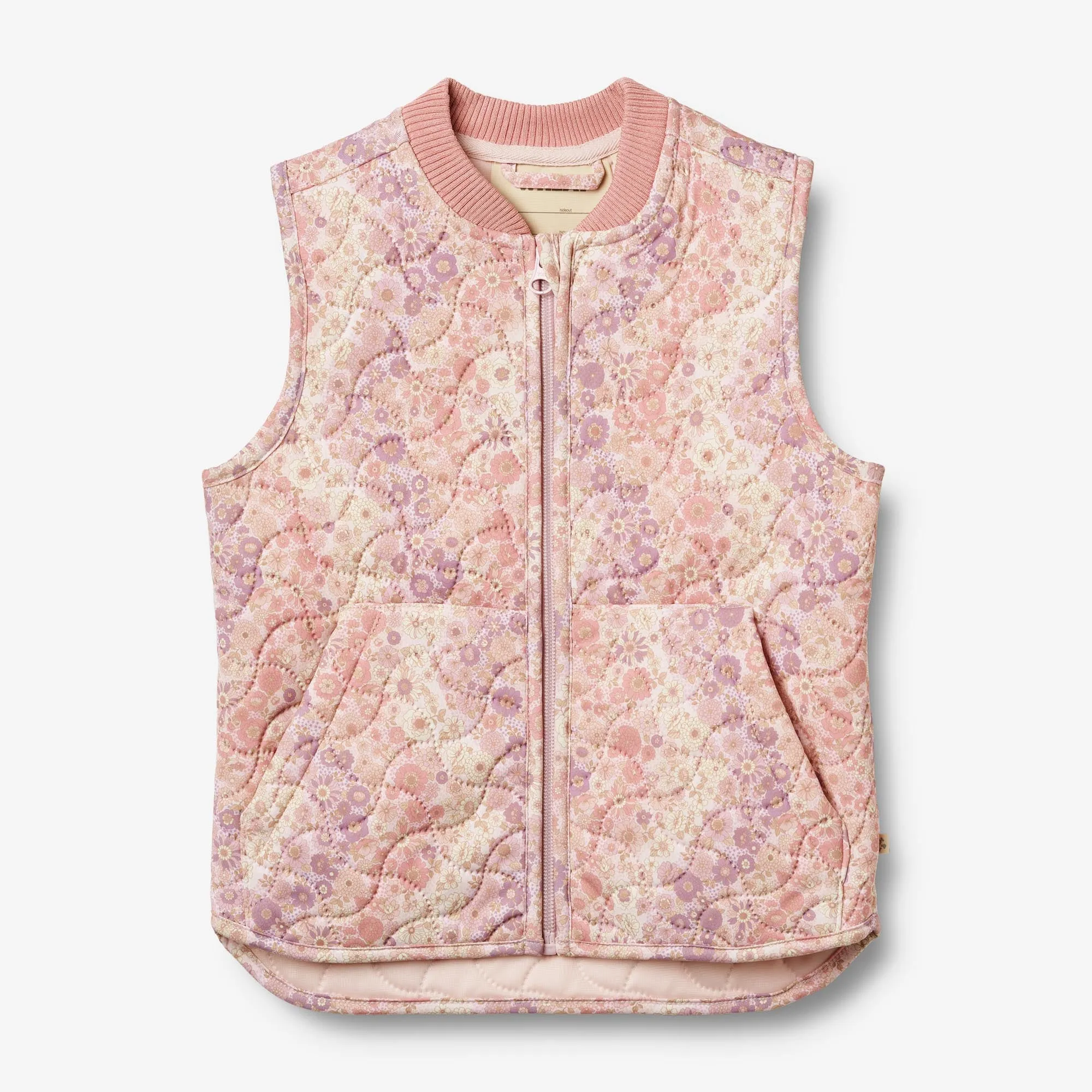 Pre Shrunk Cotton Blend SlipResistantFastenings Thermo Gilet Ede - lilac flower rainbow