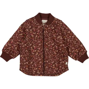 Recycled Polyester Thermo Jacket Loui - maroon birds