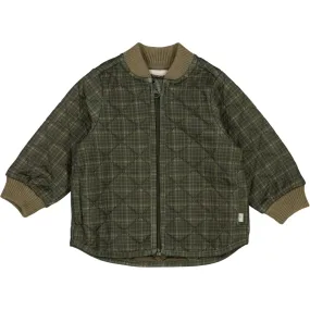 Thermo Jacket Loui - olive check Airy Cloth Fleece Backing