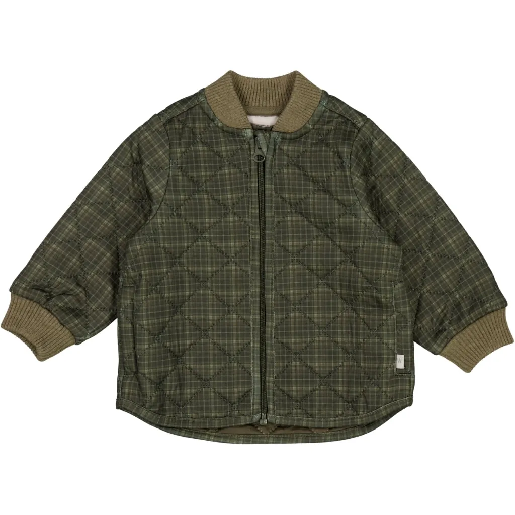 Layered Comfort Look Ventilated Back Panel Thermo Jacket Loui - olive check