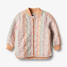 Adjustable Fit Design Tailored Cut Style Thermo Jacket Loui - rainbow flowers