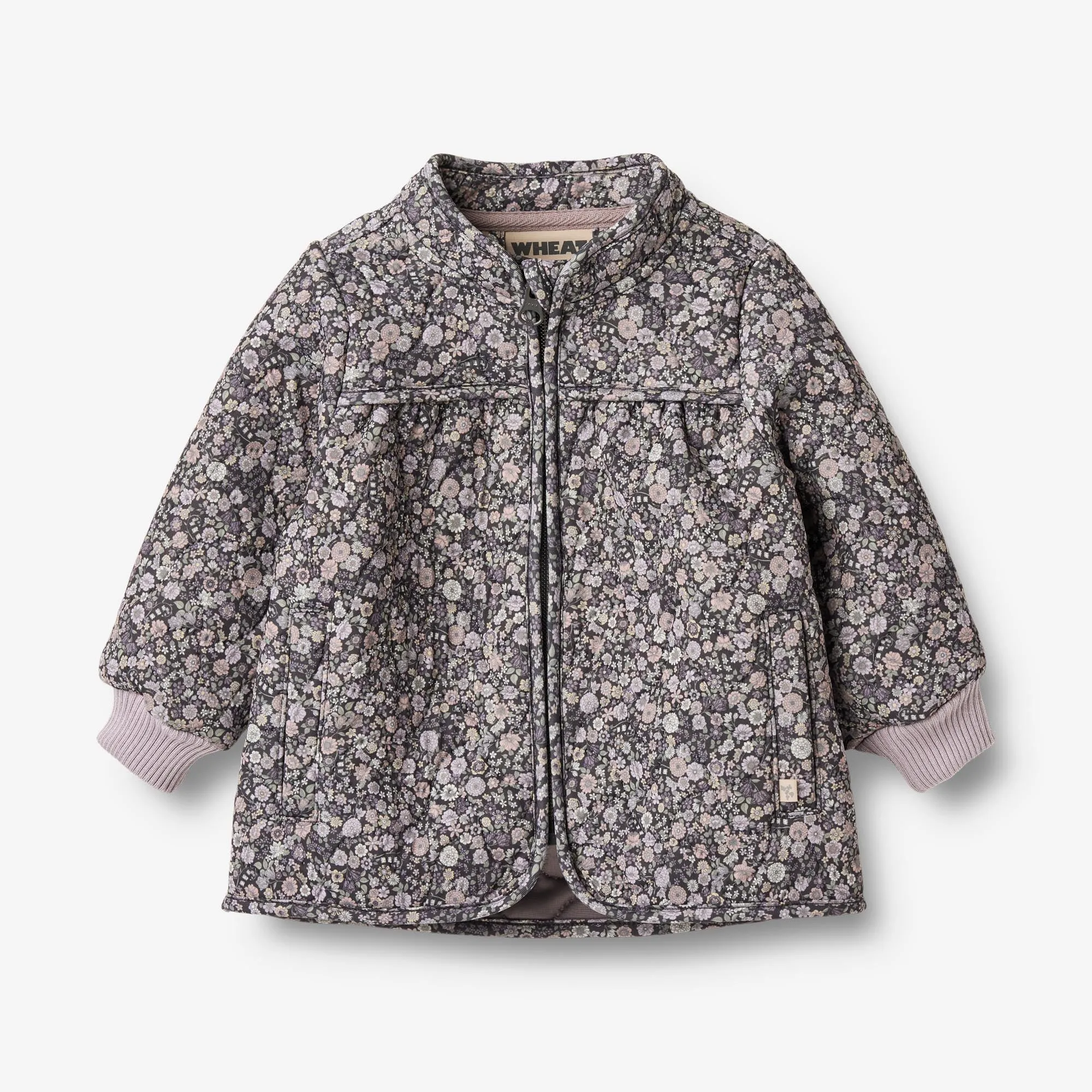 Thermo Jacket Tilde - black sea flowers Full Length Zipper