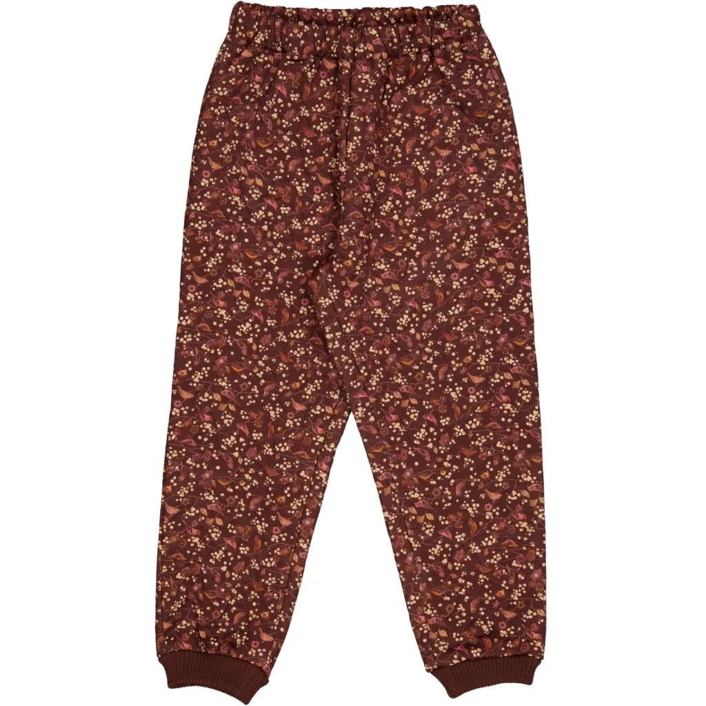 Thermo Pants Alex - maroon birds Snap Closure System Tear Resistant Fabric