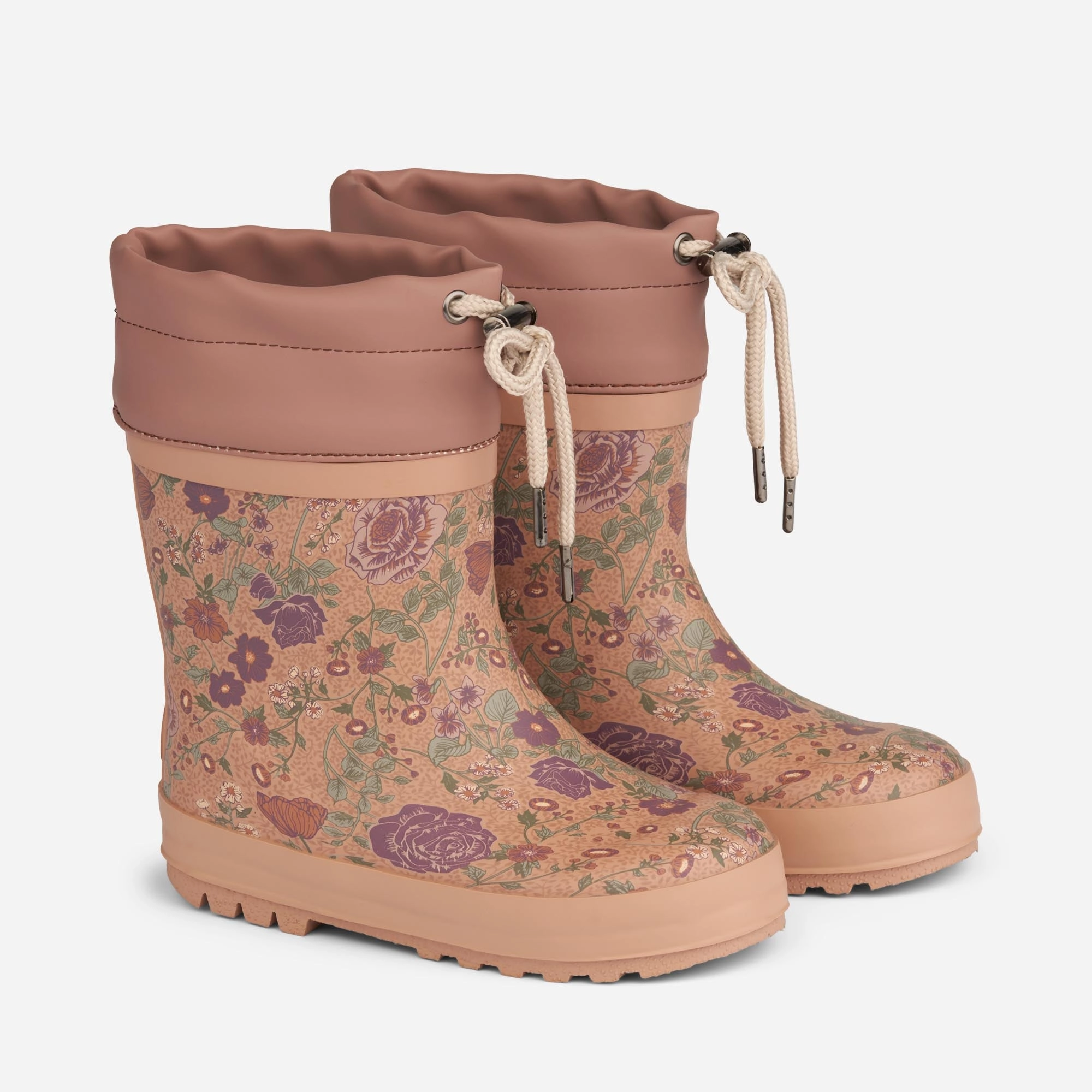 Shock Absorbing Adventure Journey Thermo Rubber Boot Print - rose dawn flowers