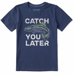 Kids Catch You Later Trout Short Sleeve Crusher Tee Sleek Design Chic Comfort Style