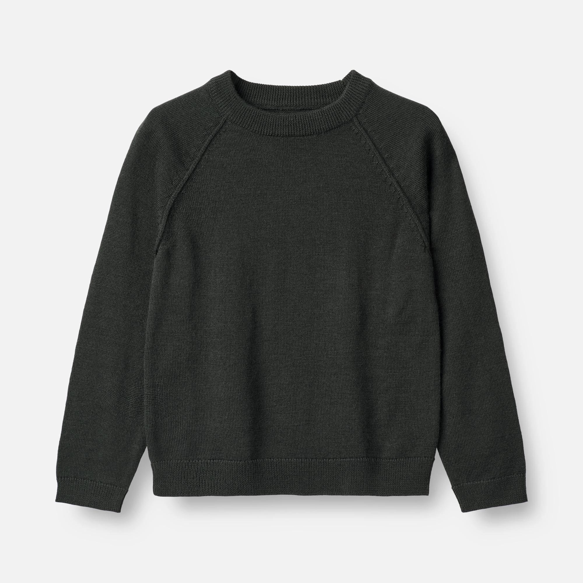 Versatile Casual Look Simple Comforted Knit Pullover Benja - black coal