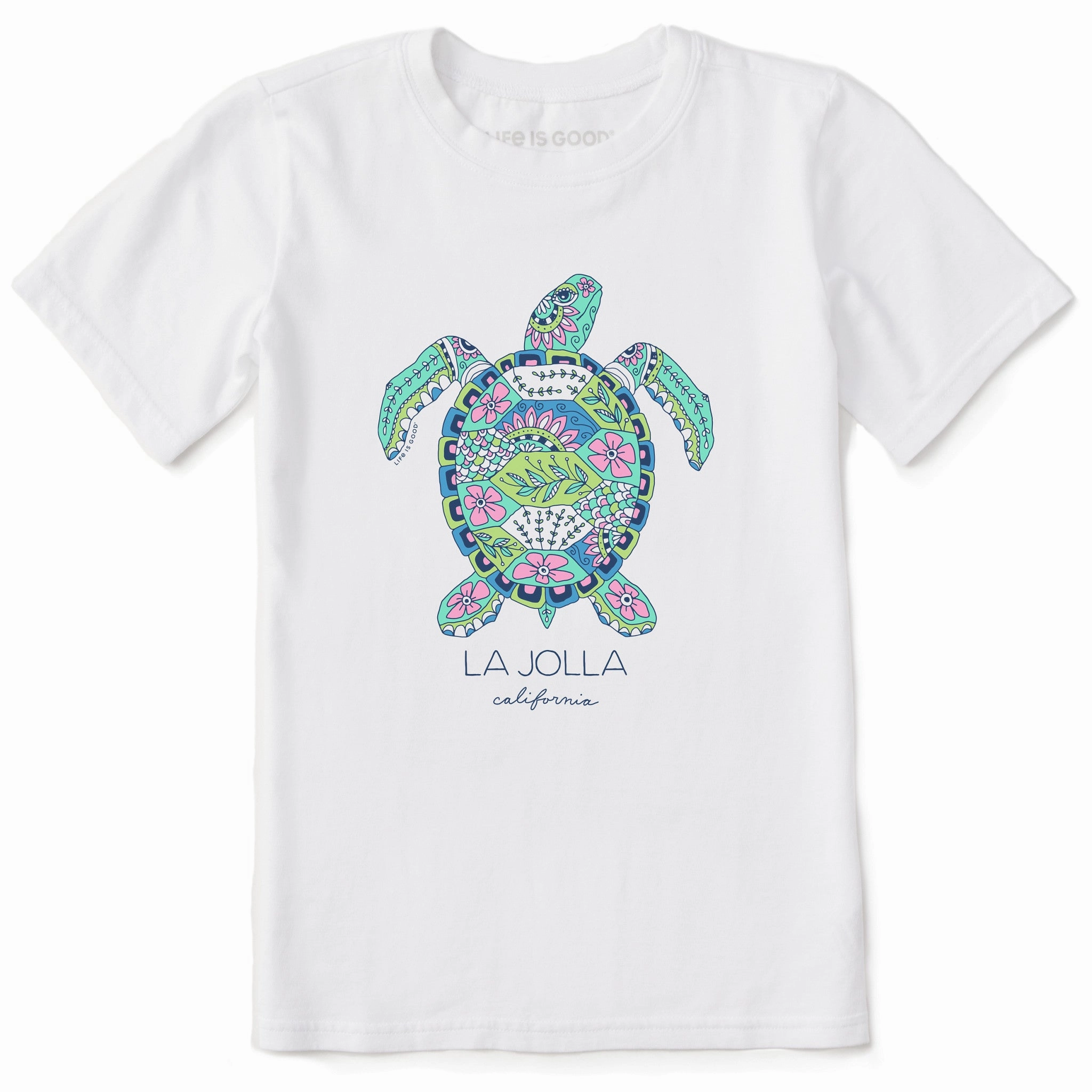 Kids Doodle Sea Turtle La Jolla Short Sleeve Crusher Tee Trendy Fabric Comfortable Look