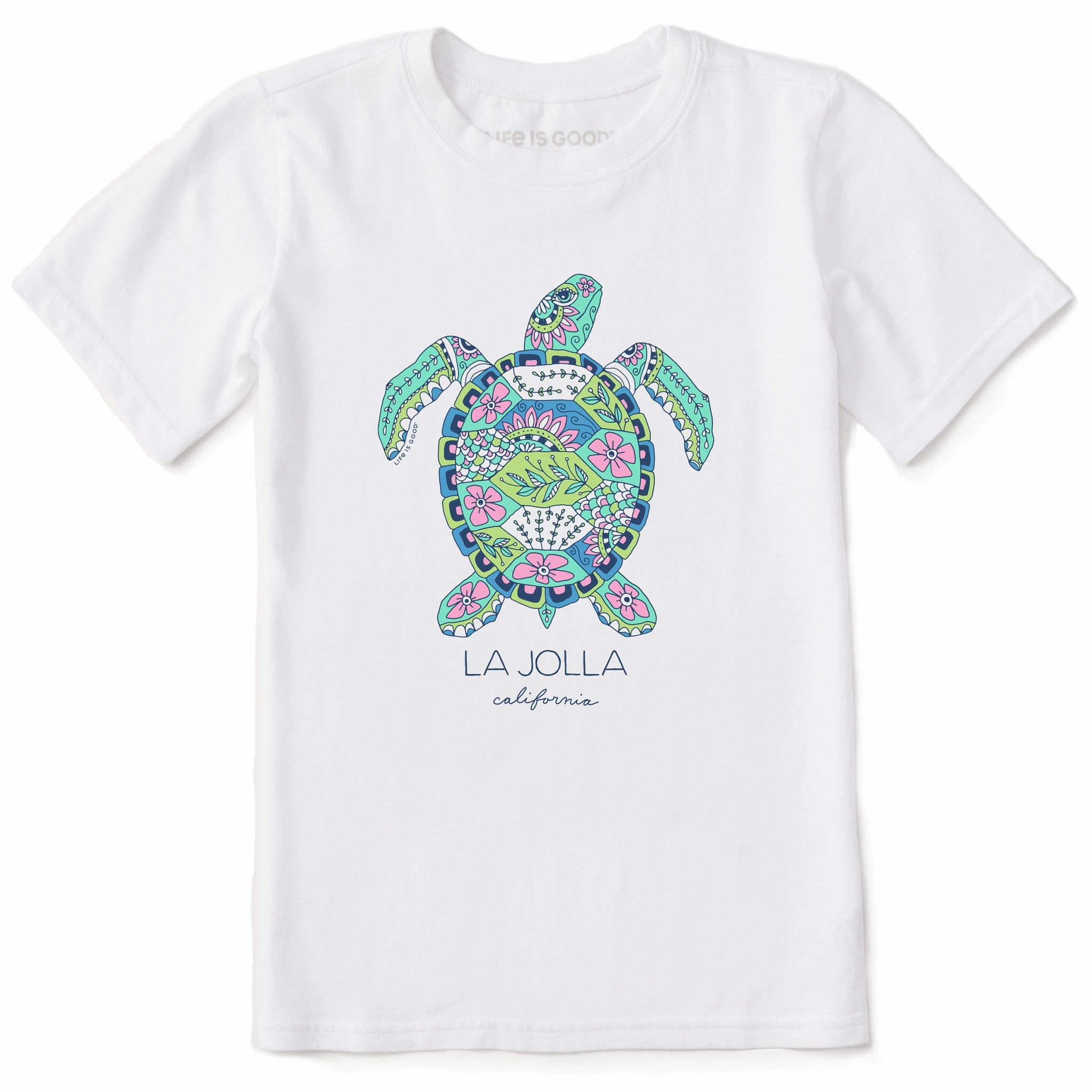 Kids Doodle Sea Turtle La Jolla Short Sleeve Crusher Tee Comfortable All Day Wear