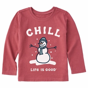 Active Layering Toddler Chill Snowman Long Sleeve Crusher Tee