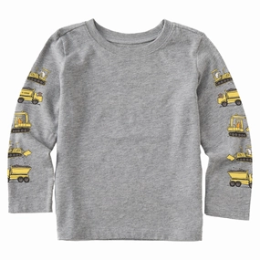 Casual Flex Design Toddler Construction Crew Pals Long Sleeve Crusher Tee