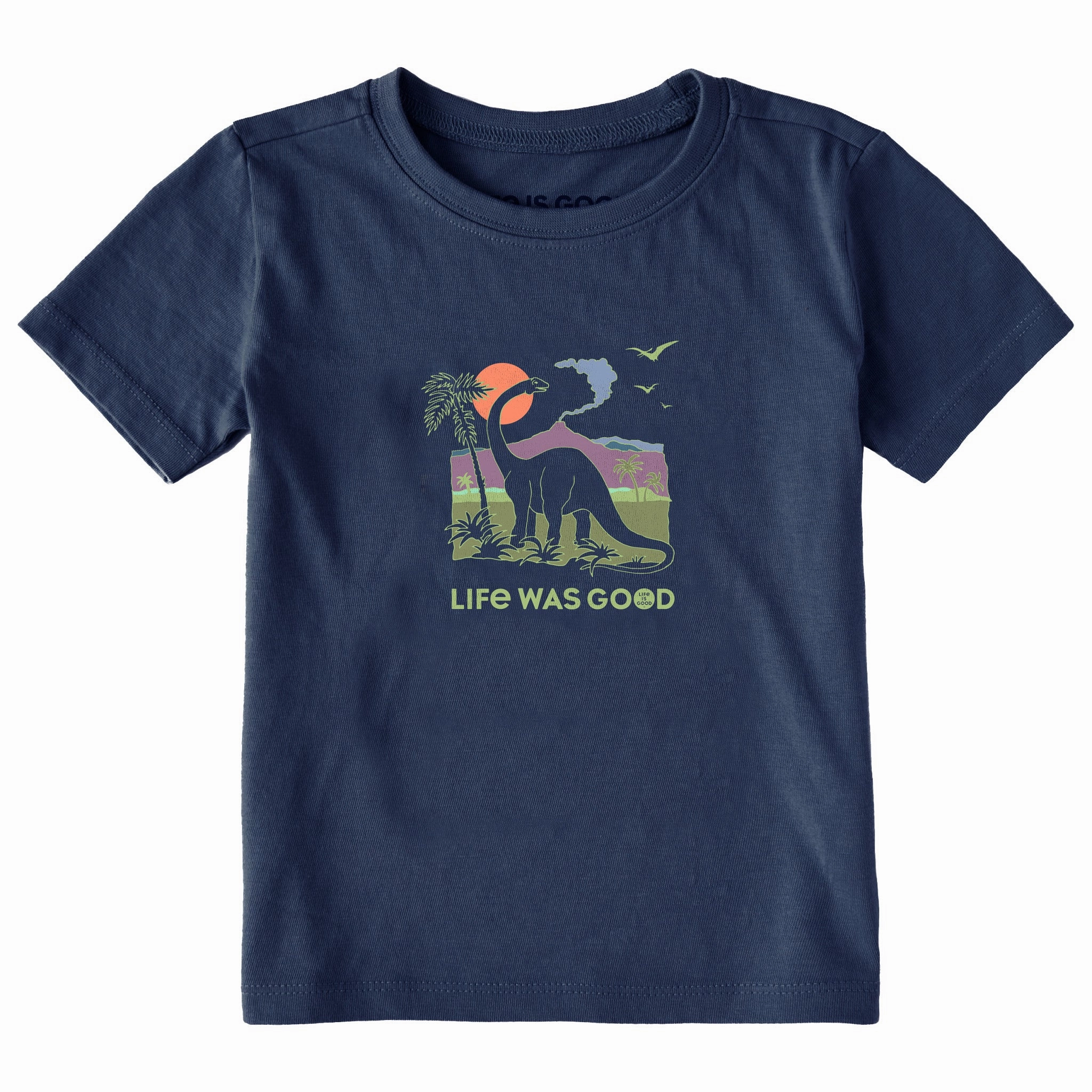 Toddler Dinosaur Life was Good Short Sleeve Crusher Tee Casual Look Wear Comfortable Piece