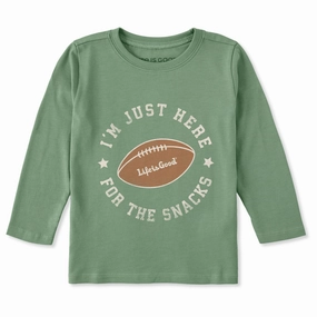 Smart Layer Toddler Football Here for the Snacks Long Sleeve Crusher Tee