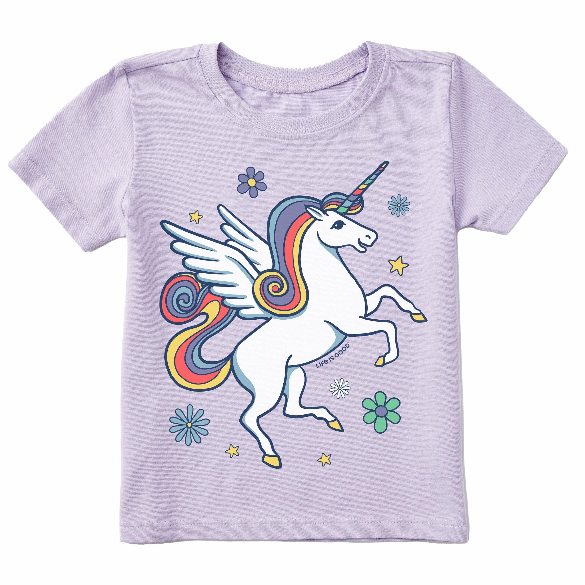 Comfy Layer Cozy Fit Toddler Magical Unicorn Short Sleeve Crusher Tee