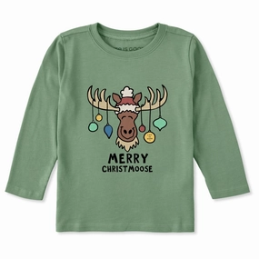 Roomy Design Toddler Merry Christmoose Ornaments Vintage Long Sleeve Crusher Tee