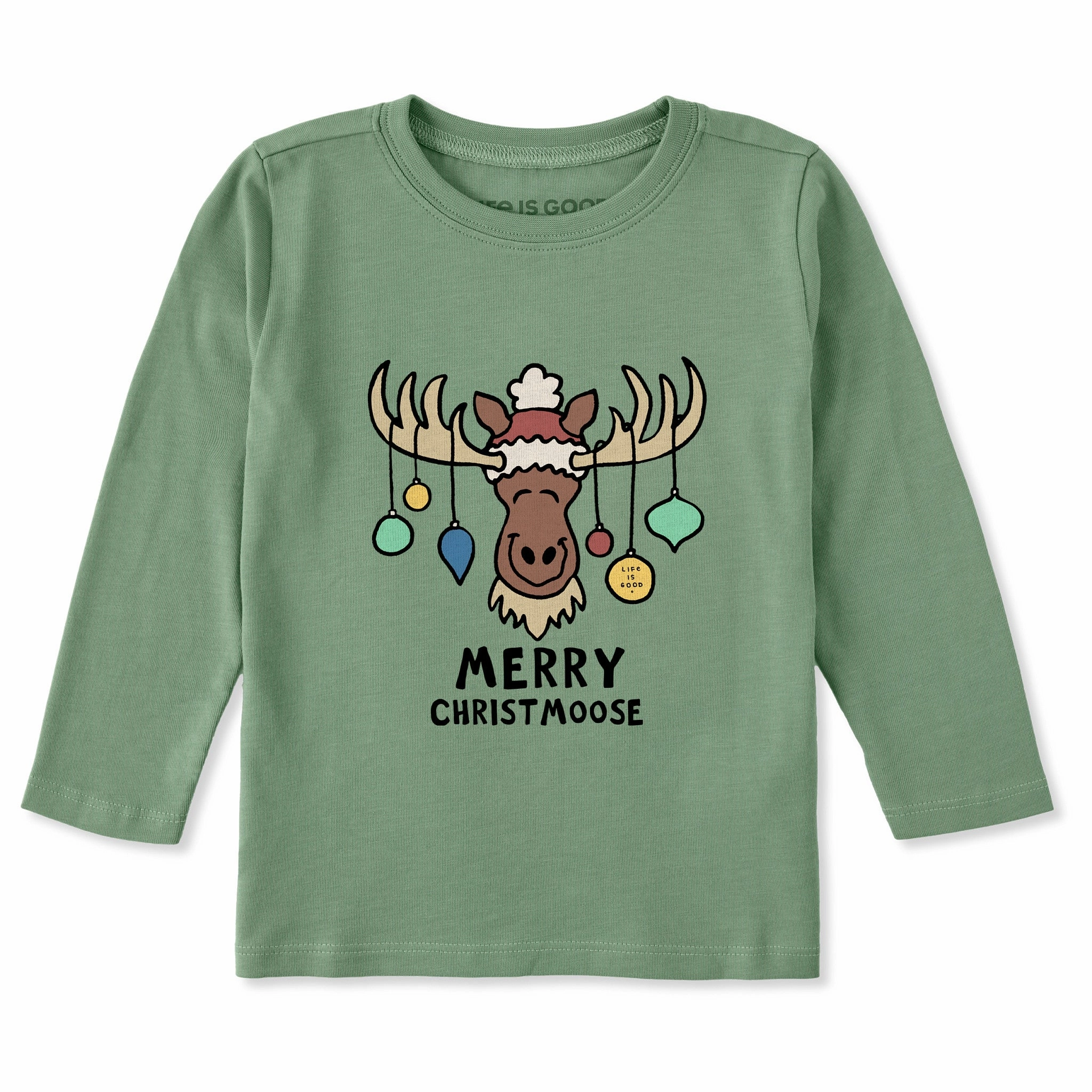 Roomy Design Toddler Merry Christmoose Ornaments Vintage Long Sleeve Crusher Tee