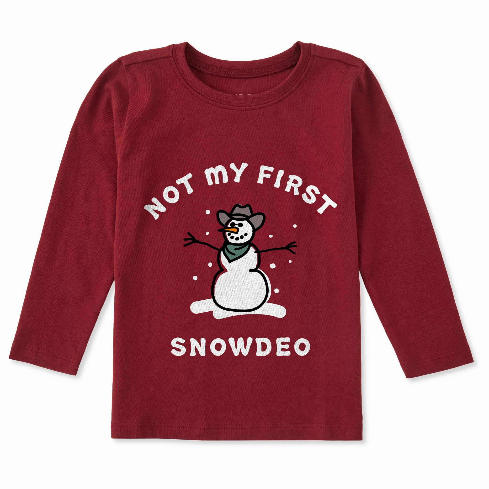 MinimalistDesign Flexible Cuff Design Toddler Not My First Snowdeo Long Sleeve Crusher Tee