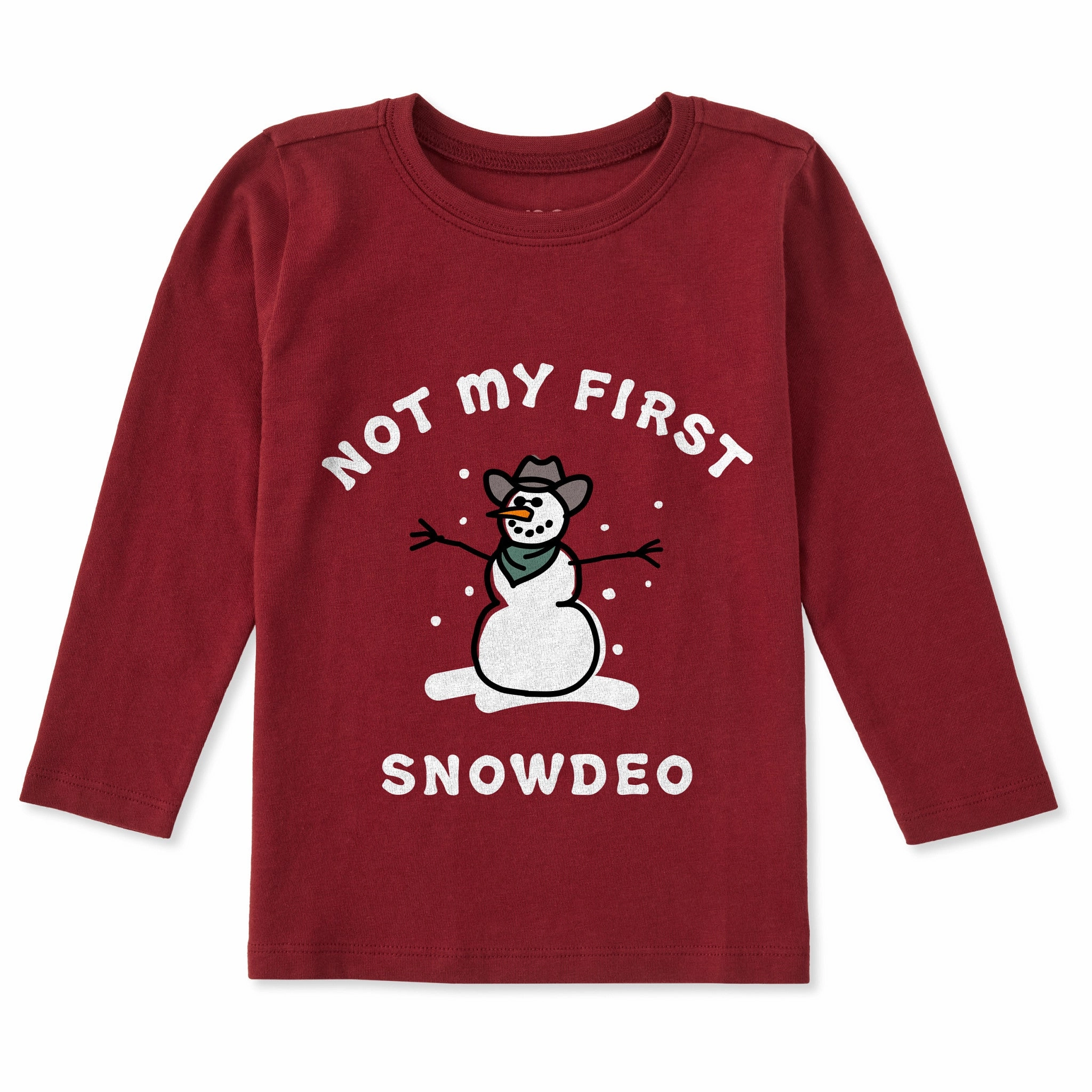 Soft Comfort Wear Multi Panel Design Toddler Not My First Snowdeo Long Sleeve Crusher Tee