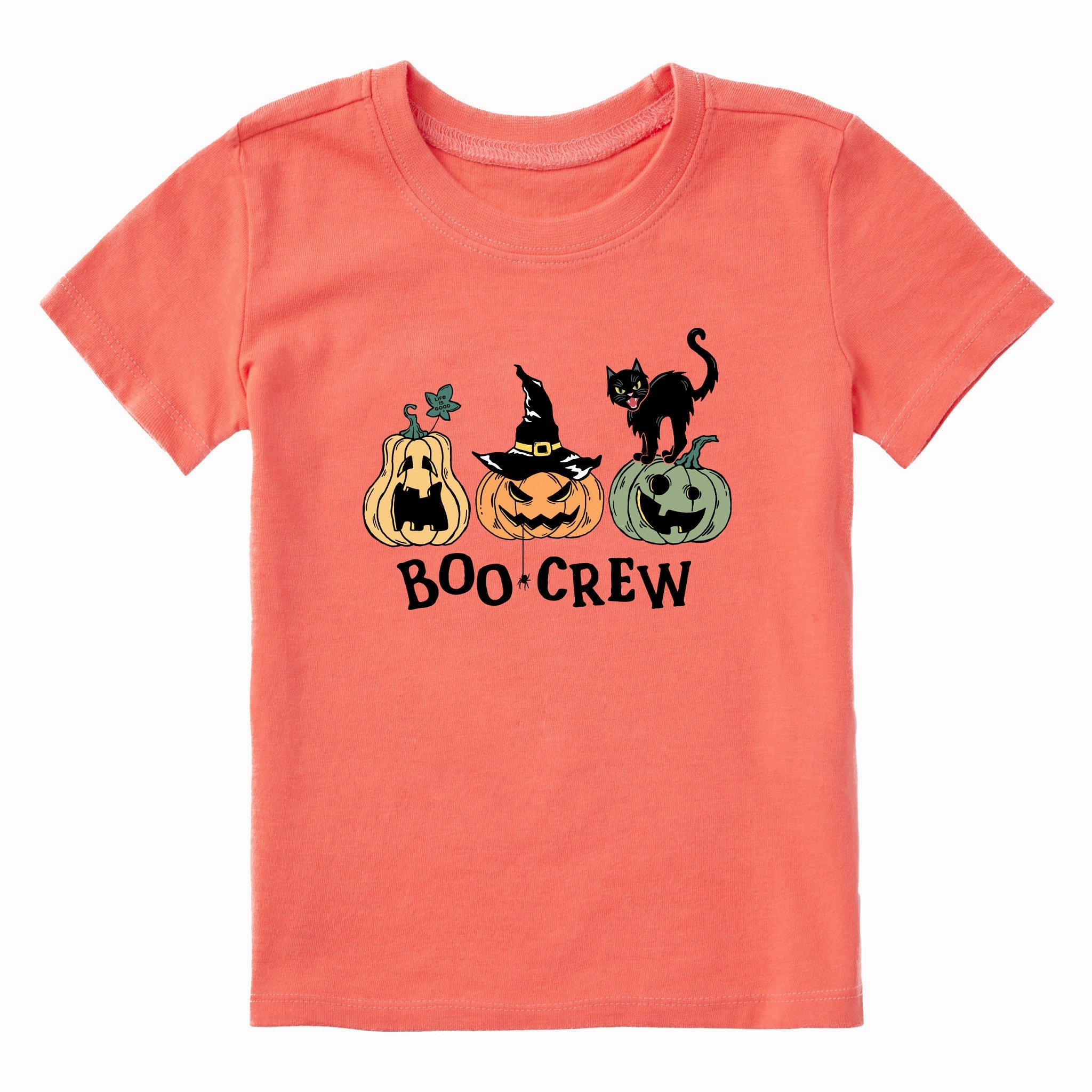 Toddler Pumpkins Boo Crew Short Sleeve Crusher Tee MoistureControlFibers Anti Pilling Surface
