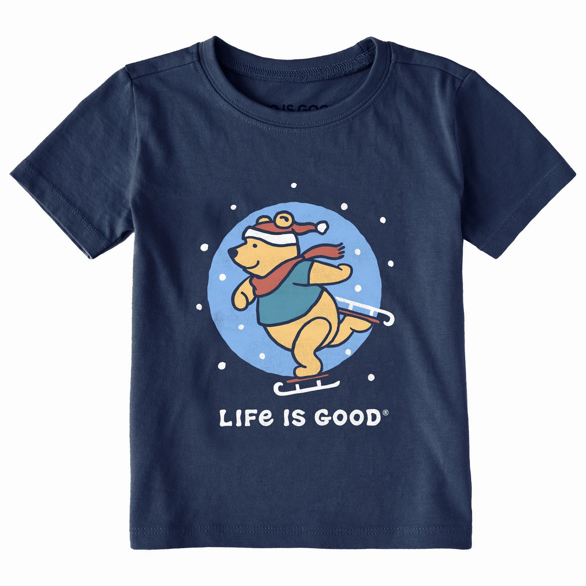 Flattering Design Toddler Winnie Ice Skating Short Sleeve Crusher Tee