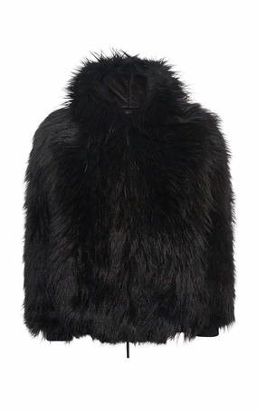 Prospect Engineer Tom Hoody Jacket in Black Cashmere Shearling