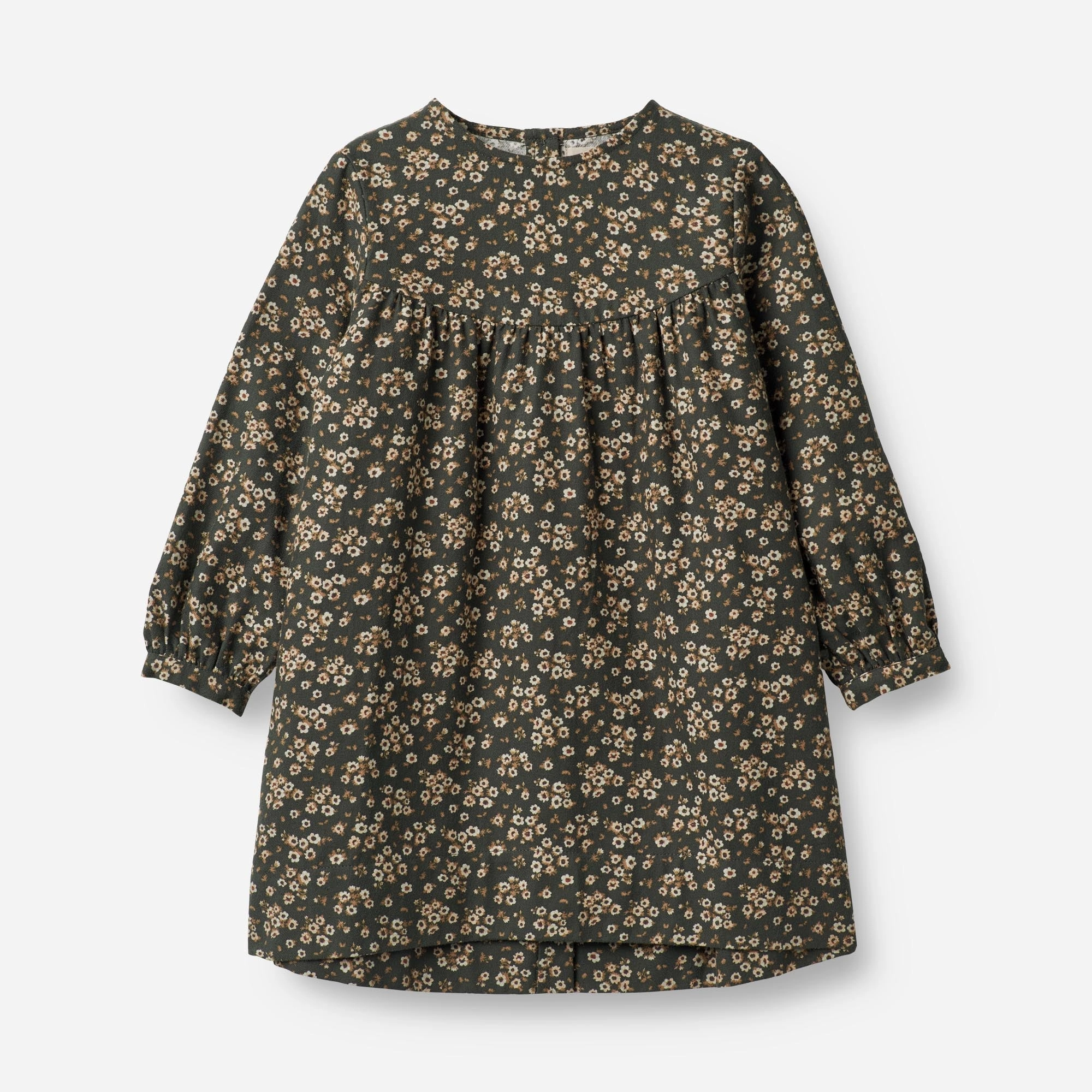 Dress Fenja - black coal flowers Grass Soft Flowing Lines