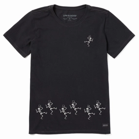 Quick Comfort Wear Comfortable Design Women's Dancing Spooky Skeletons Short Sleeve Crusher Tee