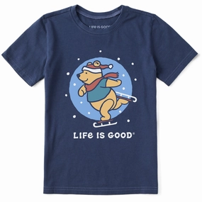 Kids Winnie Ice Skating Short Sleeve Crusher Tee perfect for all-day wear No-Fuss Design