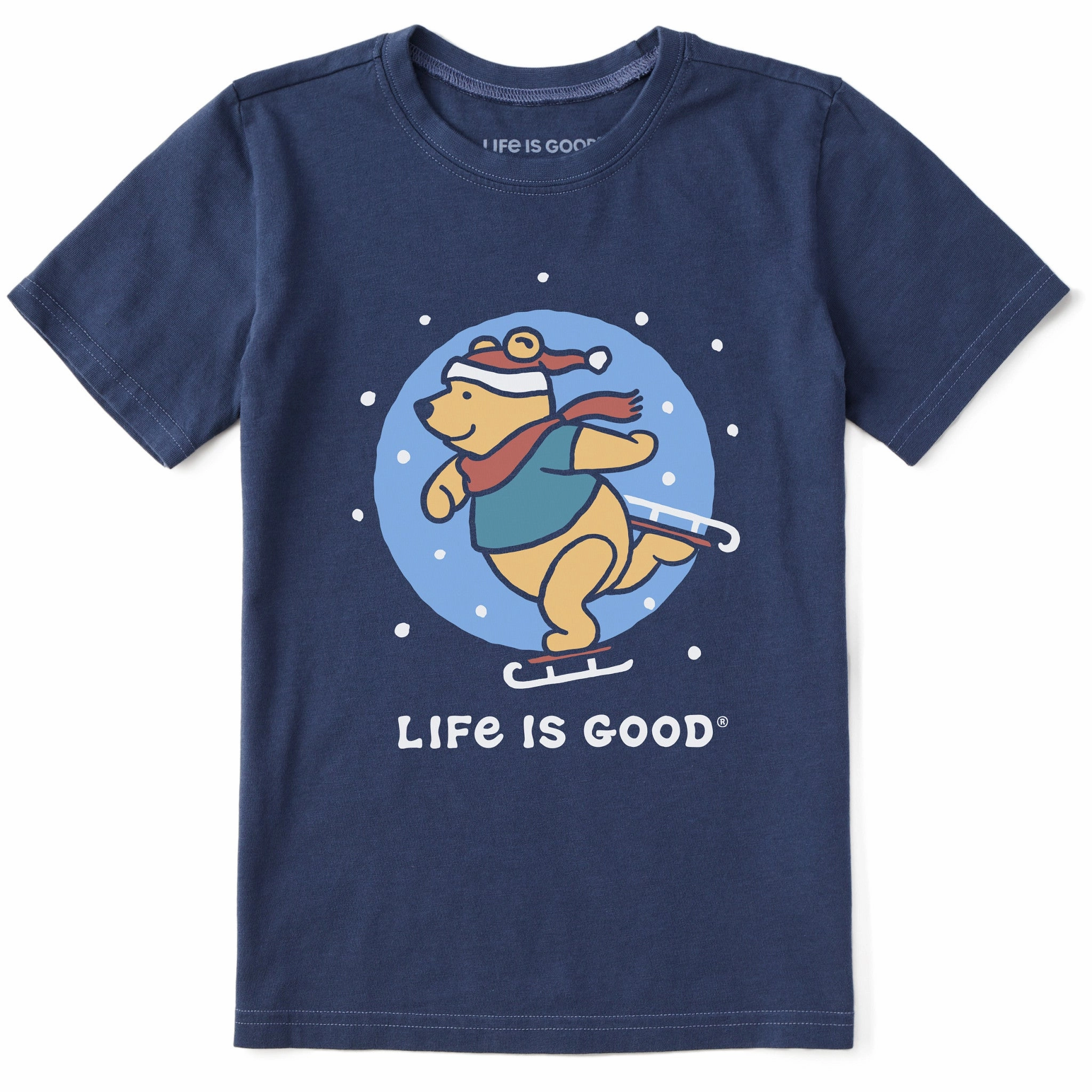 elastic waistband Comfort Fit Kids Winnie Ice Skating Short Sleeve Crusher Tee