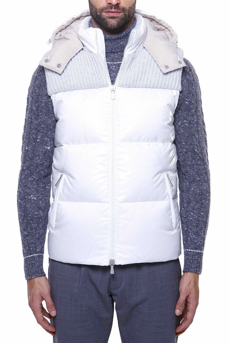 Adjustable formal dinner Mixed Media Puffer Vest
