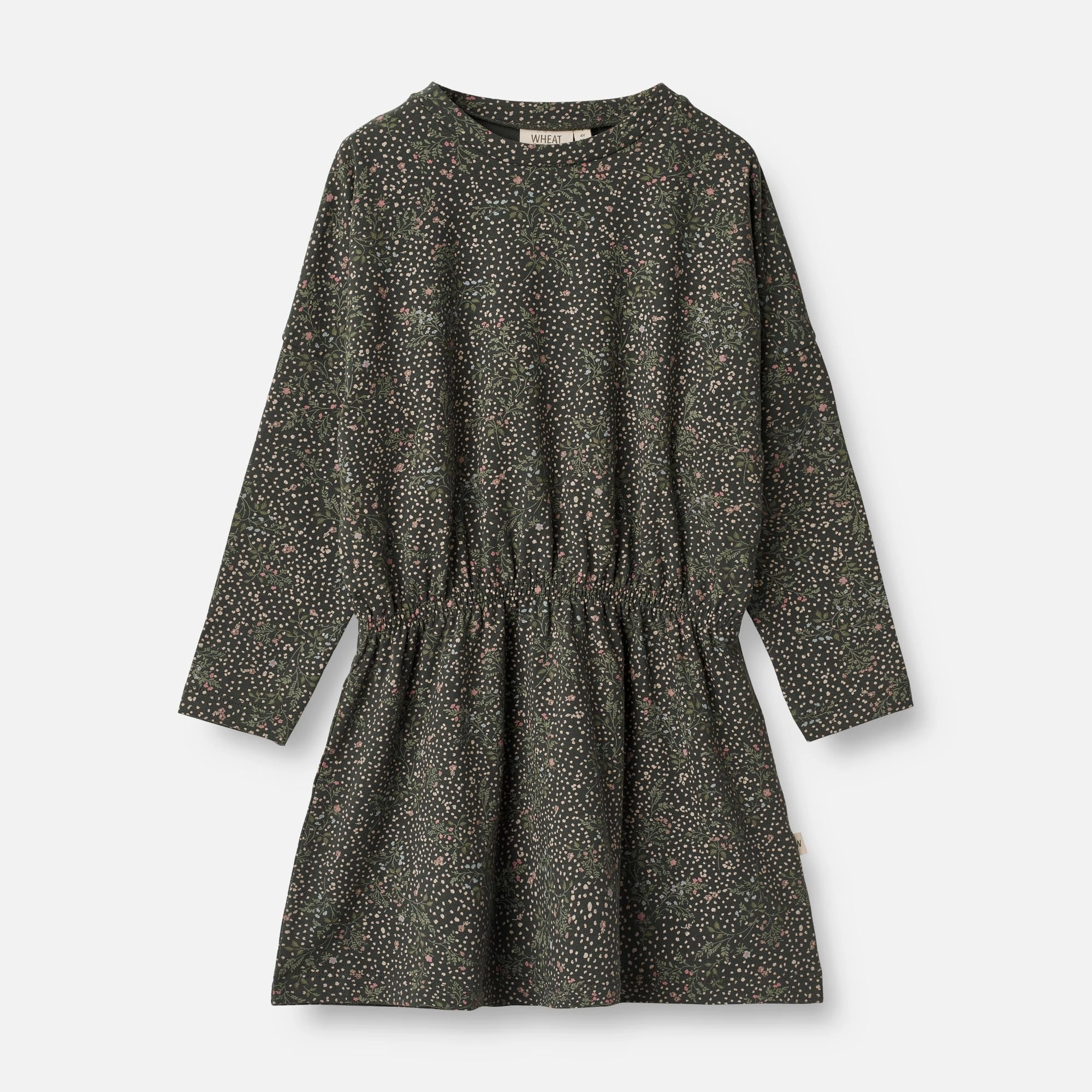 Chain-Detail Jersey Dress Selena - black coal small flowers