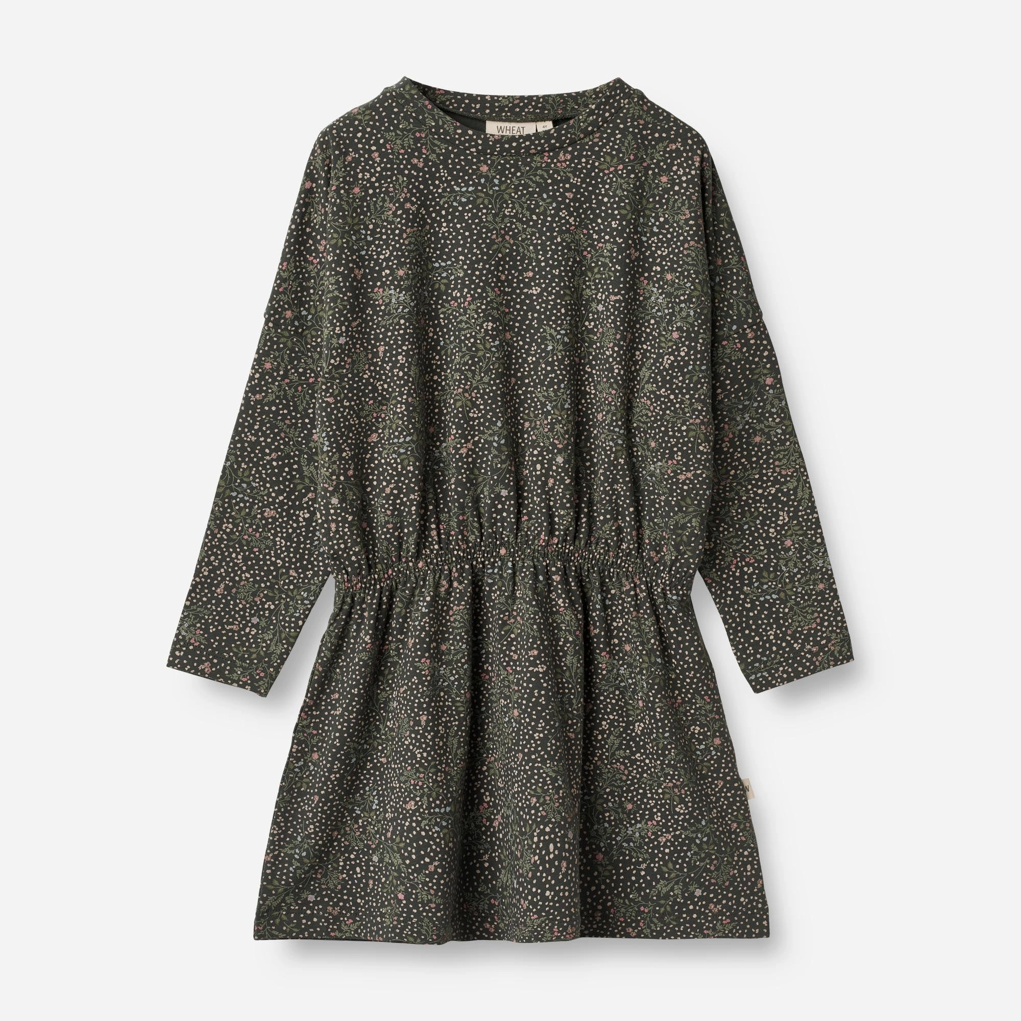 Chain-Detail Jersey Dress Selena - black coal small flowers