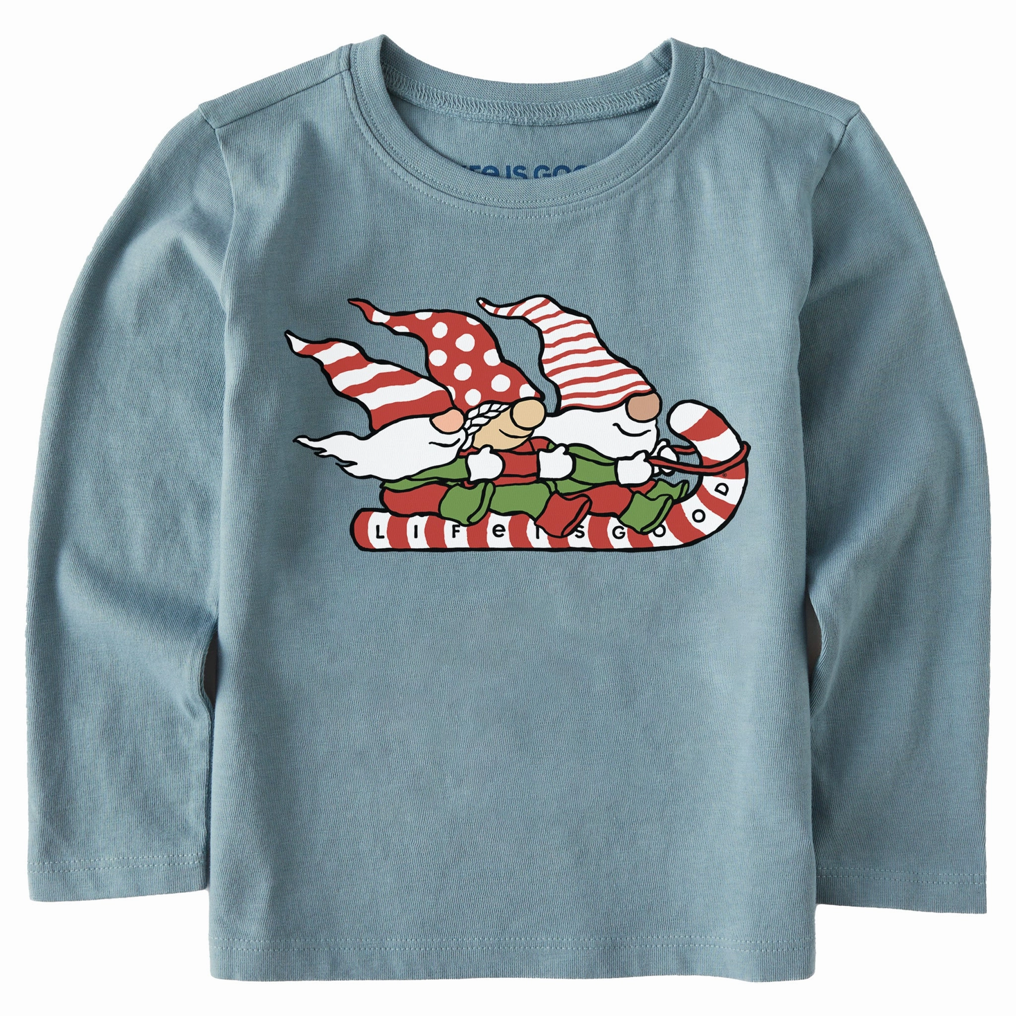 Toddler Gnome Toboggan Ride Long Sleeve Crusher Tee Quick Dry Material
