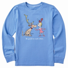 Kids Max & Cindy Be Good Long Sleeve Crusher Tee Casual Performance