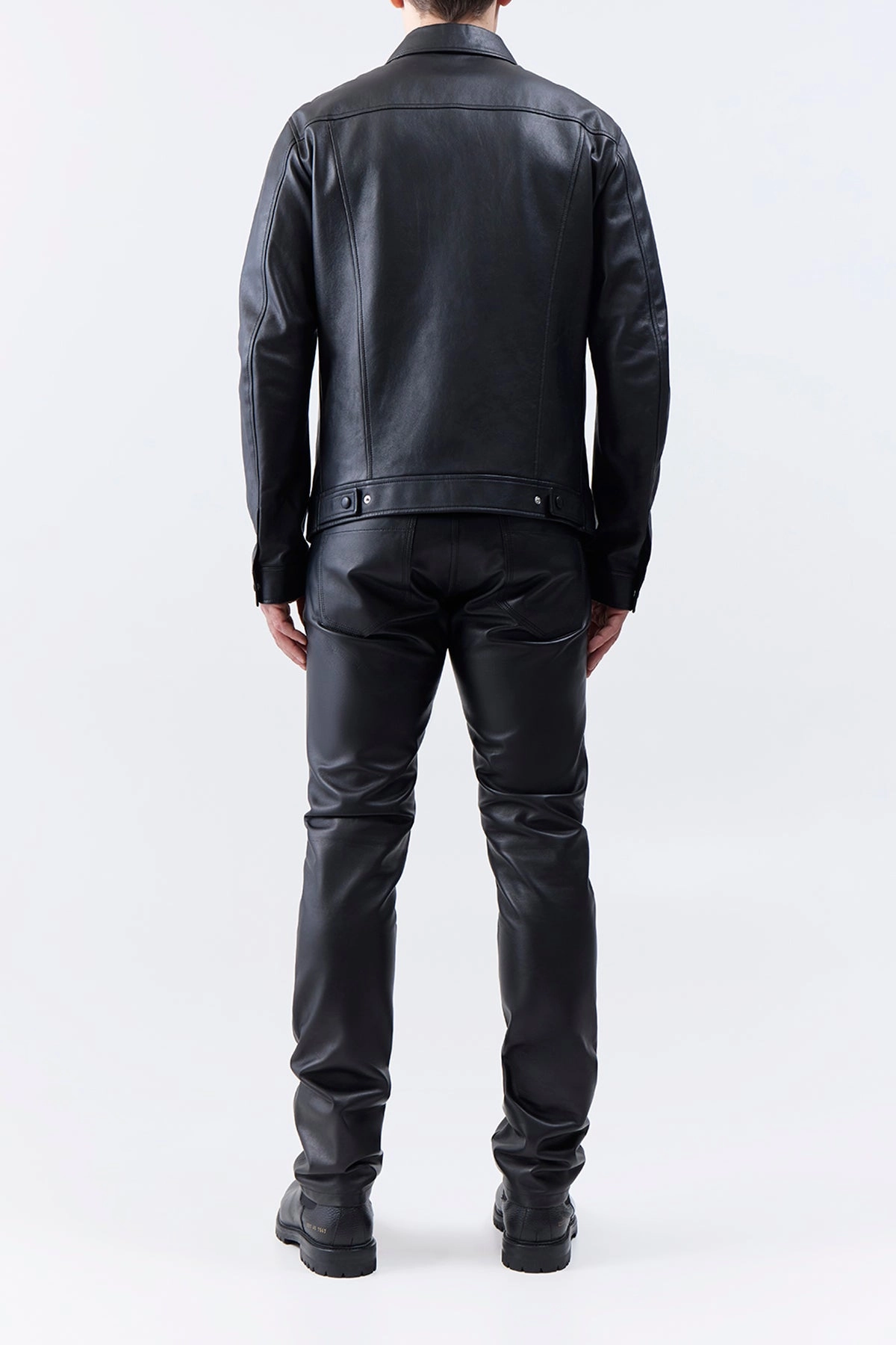 Weather Coat Distribute Levy Jacket in Black Nappa Leather
