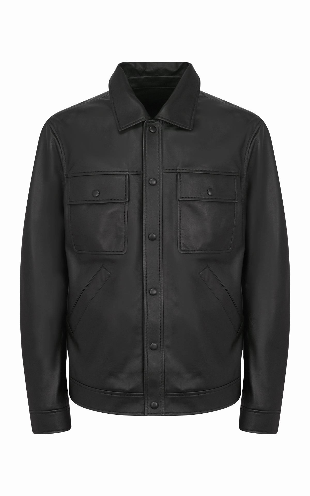 Hiking Ready Hooded Version Levy Jacket in Black Nappa Leather