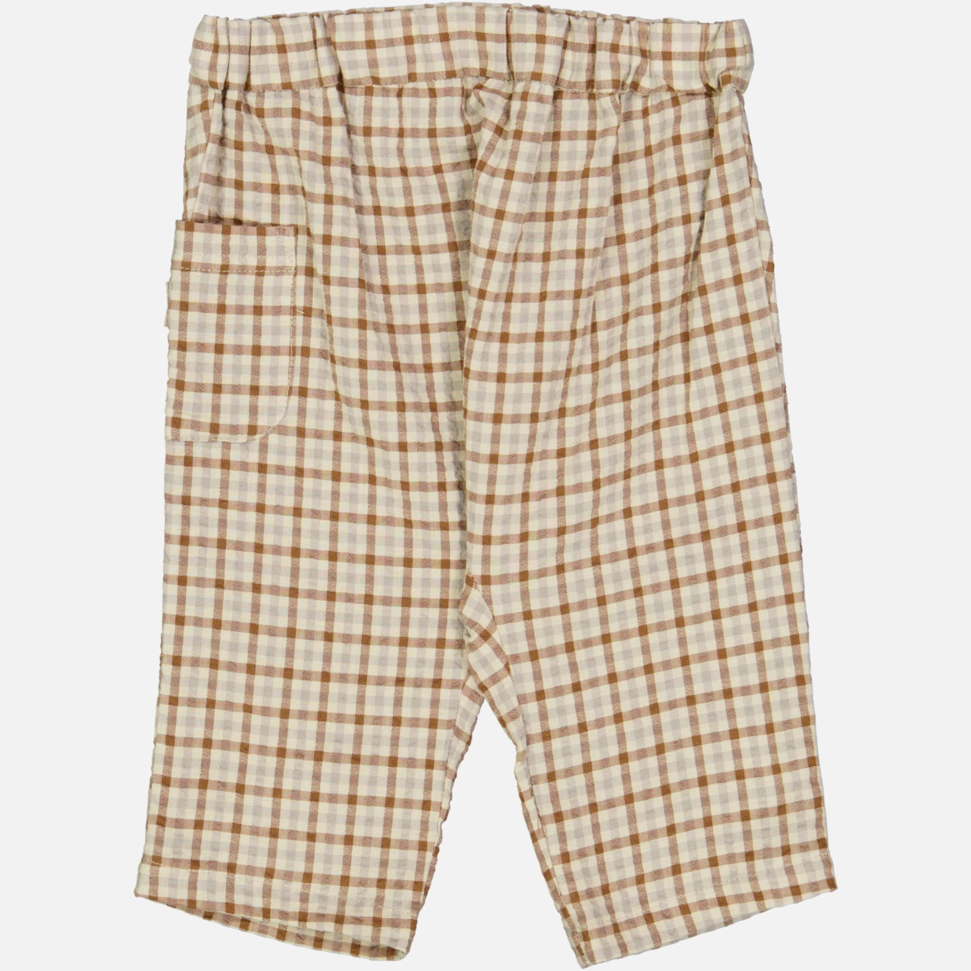 Trousers Henry | Baby - golden dove check Non Irritating Seams