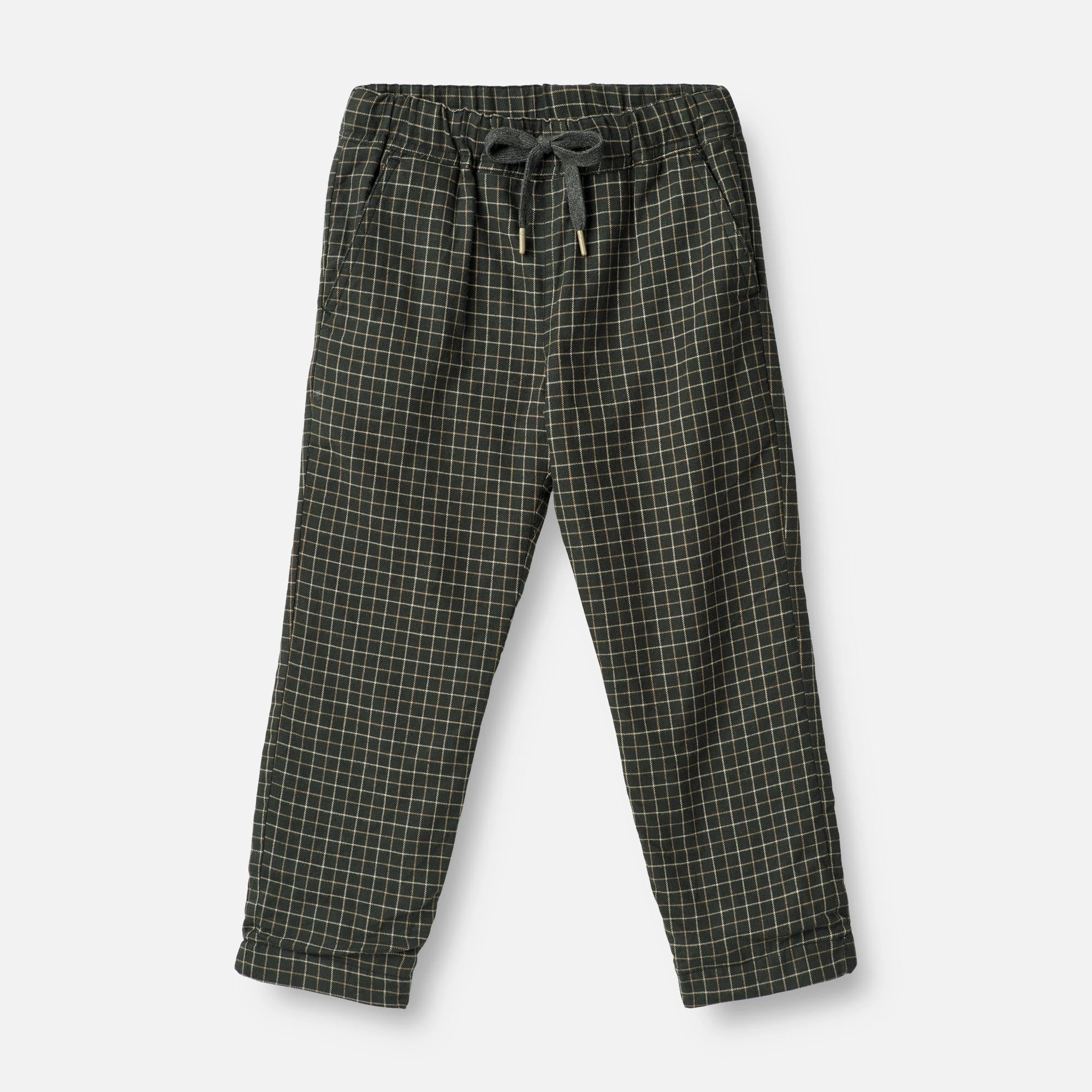 Trousers Rufus Lined - black coal check Decorative stitching