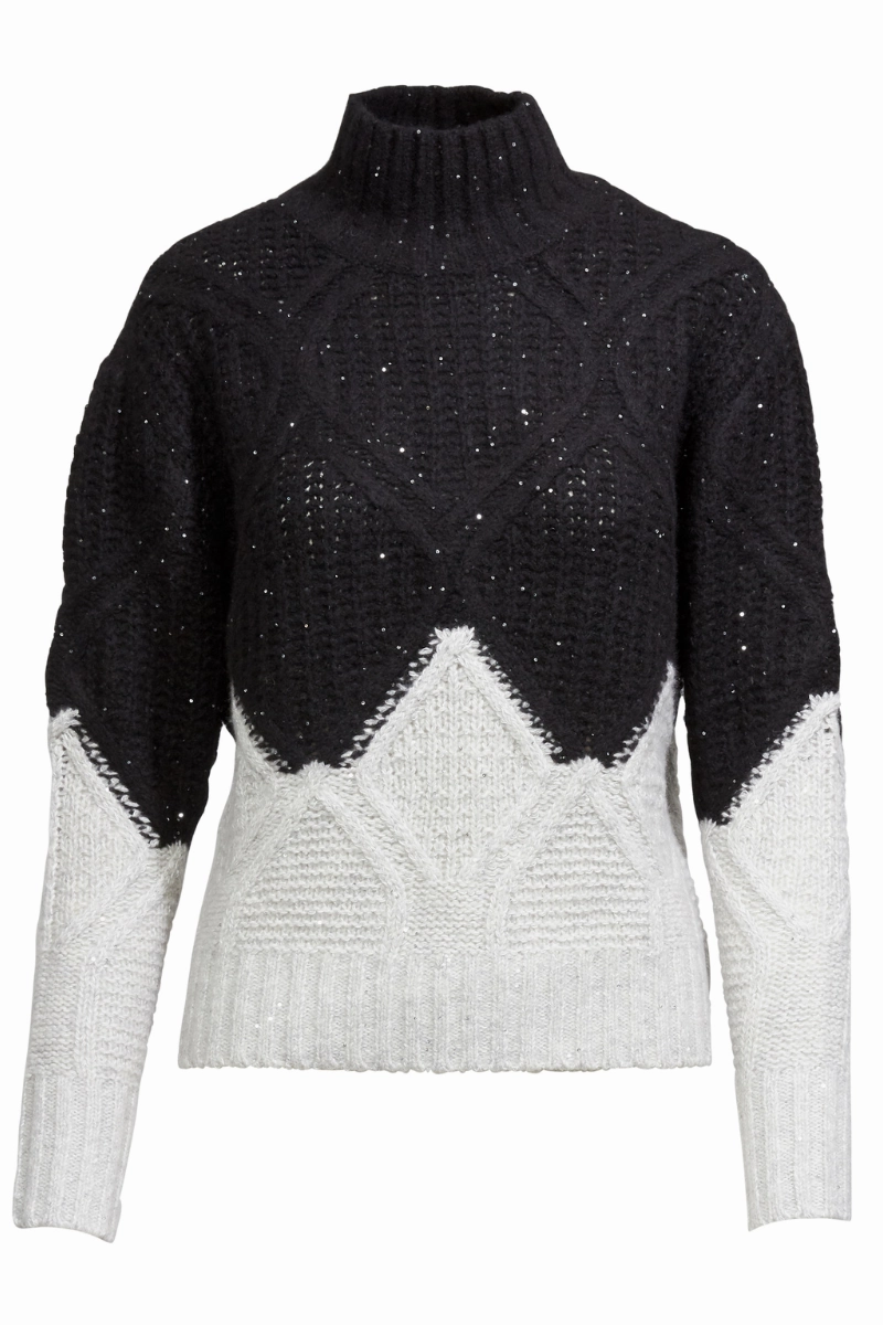 Two-Tone Diamond Sweater Layer Ready Knitted Layering